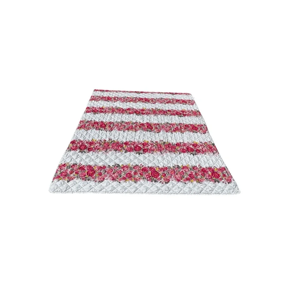 Betsey Johnson Reversible Floral Quilt Blanket - 65